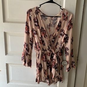 Altar’d State Light Pink Floral Romper